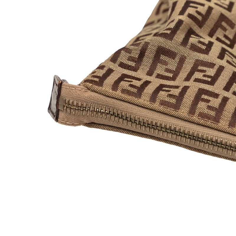 Fendi Zucchino Tote Brown Canvas Leather — view 4