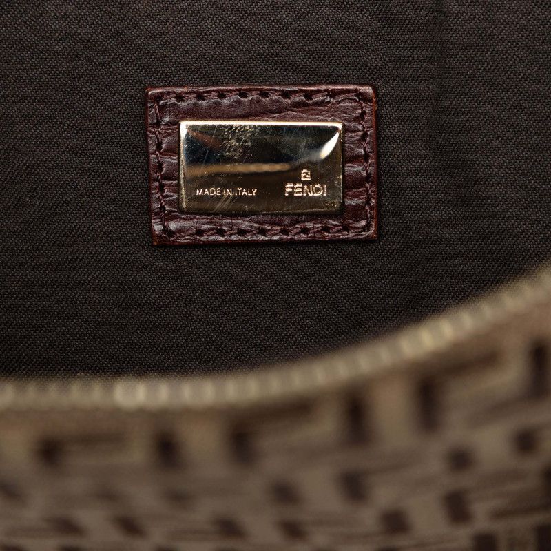 Fendi Zucchino Tote Brown Canvas Leather — view 8