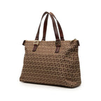 Fendi Zucchino Tote Brown Canvas Leather — view 2