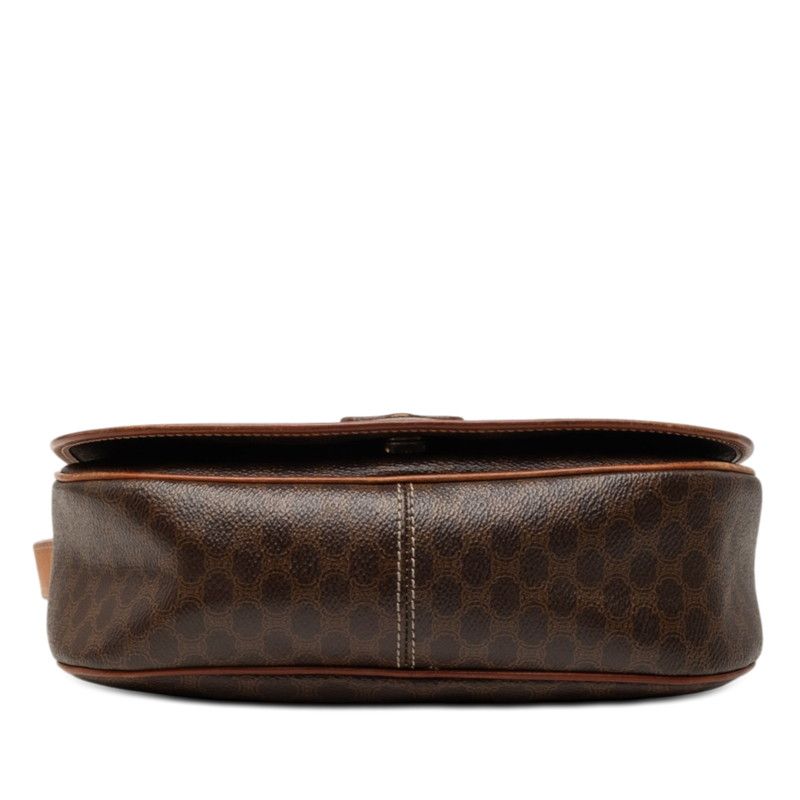 Celine Macadam Crossbody Shoulder Bag Brown Leather — view 3