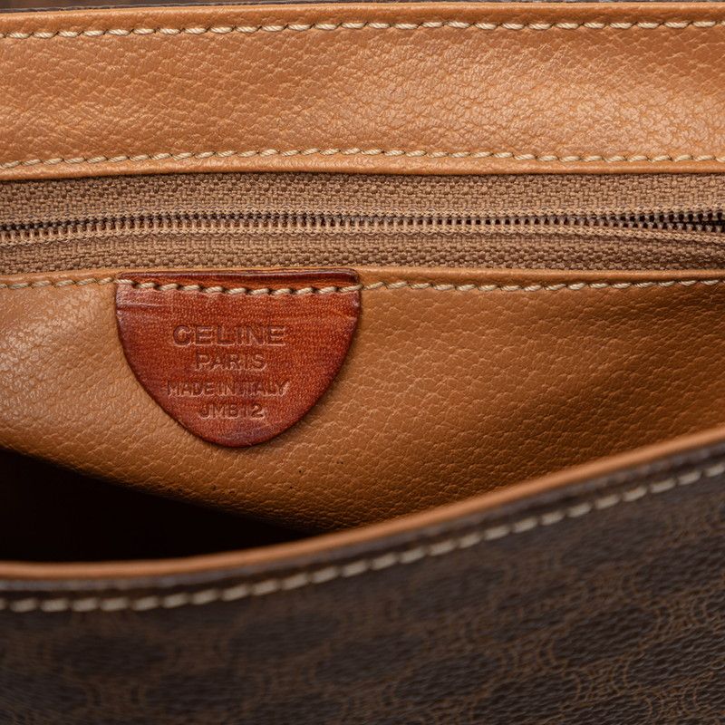 Celine Macadam Crossbody Shoulder Bag Brown Leather — view 9