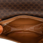 Celine Macadam Crossbody Shoulder Bag Brown Leather — view 8