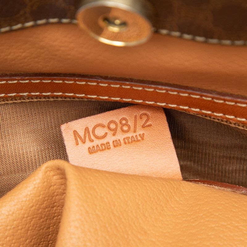 Celine Macadam Tote Shoulder Bag Brown Leather — view 6