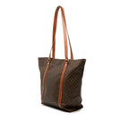Celine Macadam Tote Shoulder Bag Brown Leather — view 2