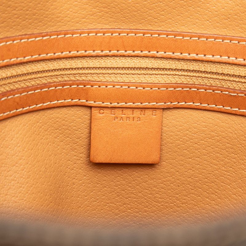 Celine Macadam Tote Shoulder Bag Brown Leather — view 5