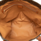 Celine Macadam Tote Shoulder Bag Brown Leather — view 4