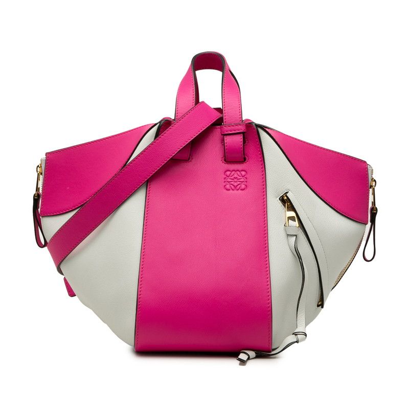 Loewe Anagram Hammock Small Shoulder Bag 2-Way Pink White Leather