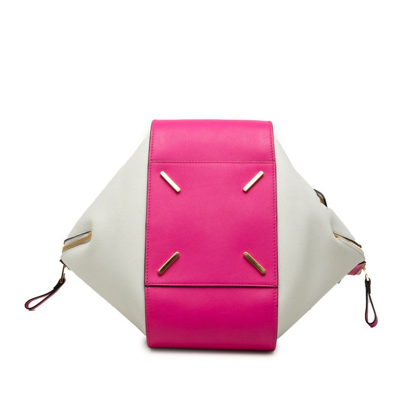 Loewe Anagram Hammock Small Shoulder Bag 2-Way Pink White Leather — view 3