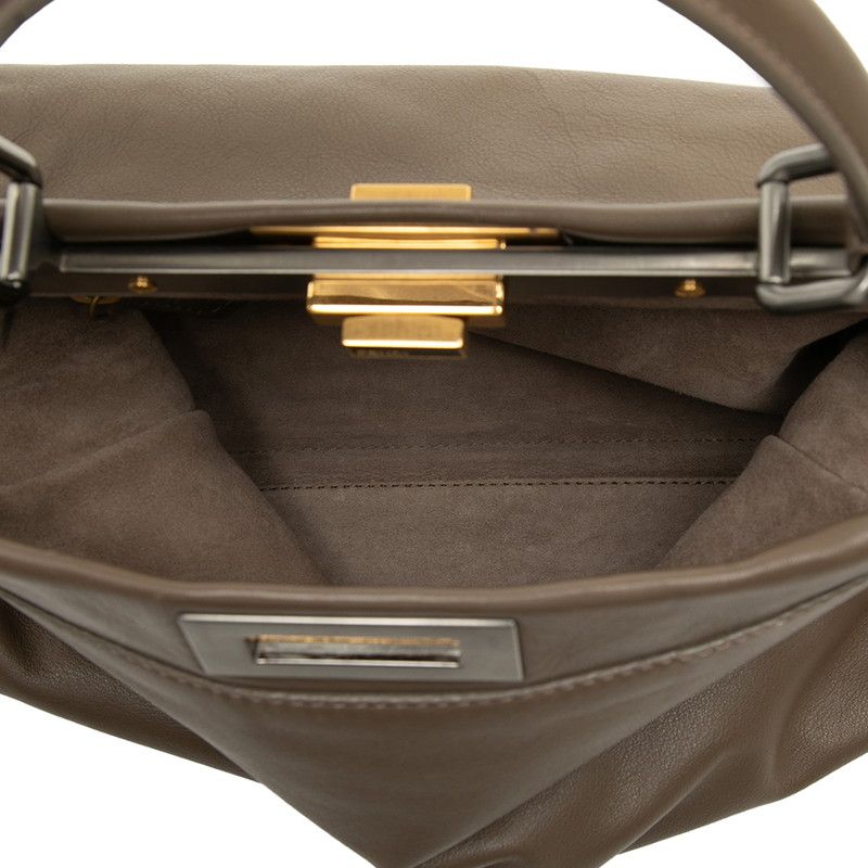 Fendi Peekaboo Crossbody Shoulder Bag 2-Way Gray Leather — view 4