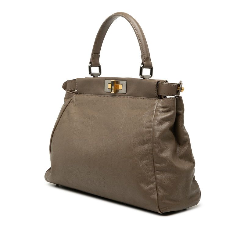 Fendi Peekaboo Crossbody Shoulder Bag 2-Way Gray Leather — view 2