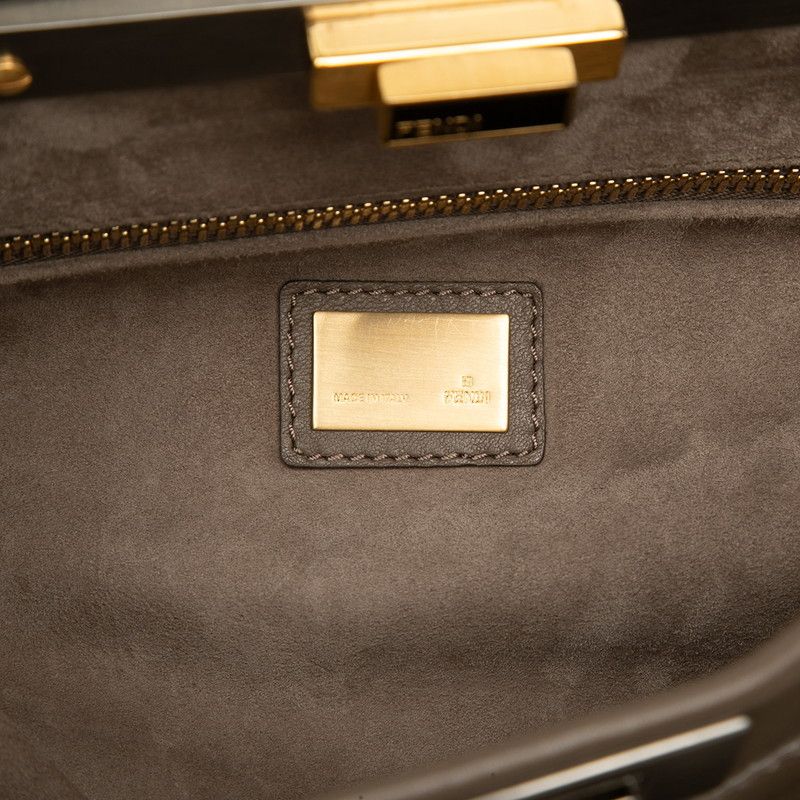 Fendi Peekaboo Crossbody Shoulder Bag 2-Way Gray Leather — view 5