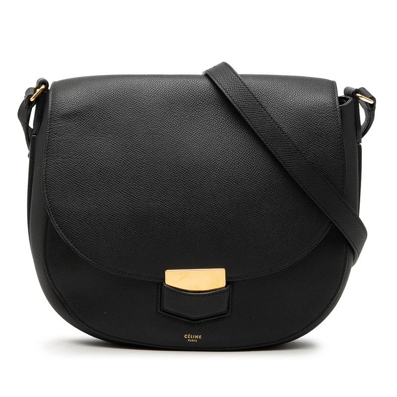 Celine Trotter Crossbody Shoulder Bag Black Leather