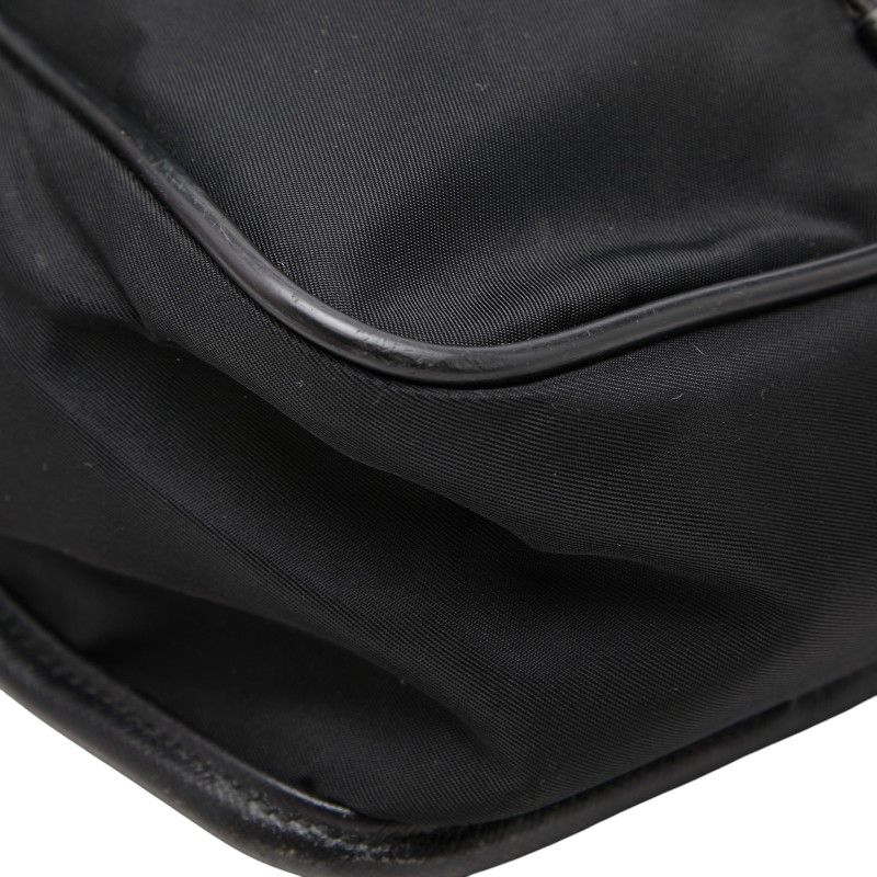 Prada Logo Crossbody Shoulder Bag Black Nylon — view 5