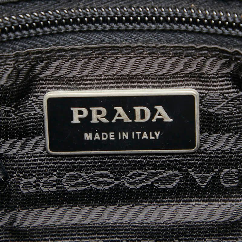Prada Logo Crossbody Shoulder Bag Black Nylon — view 9