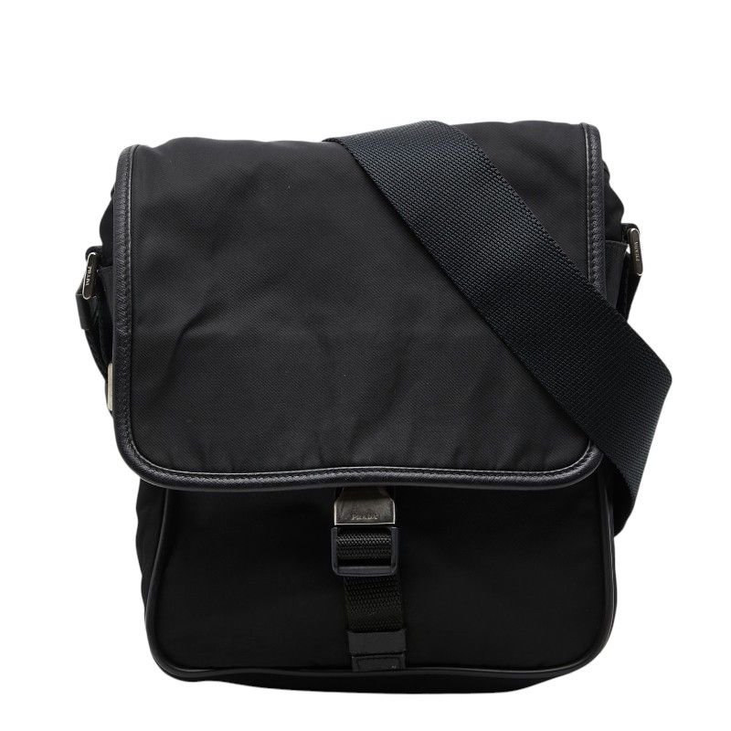 Prada Logo Crossbody Shoulder Bag Black Nylon