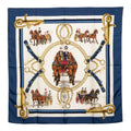Hermes Carre 90 Equipages Carriage Scarf Navy Multicolor Silk