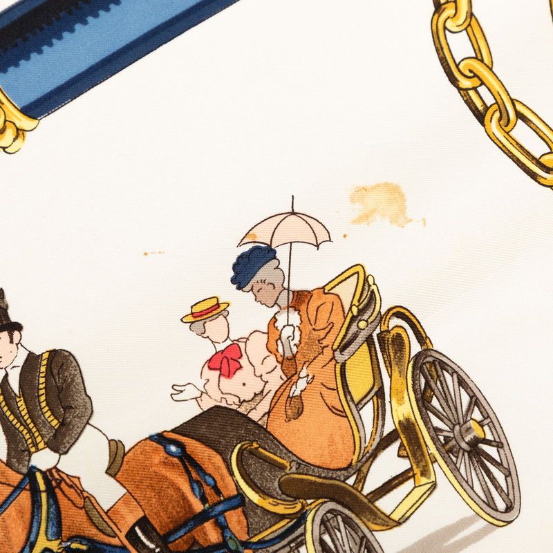 Hermes Carre 90 Equipages Carriage Scarf Navy Multicolor Silk — view 4