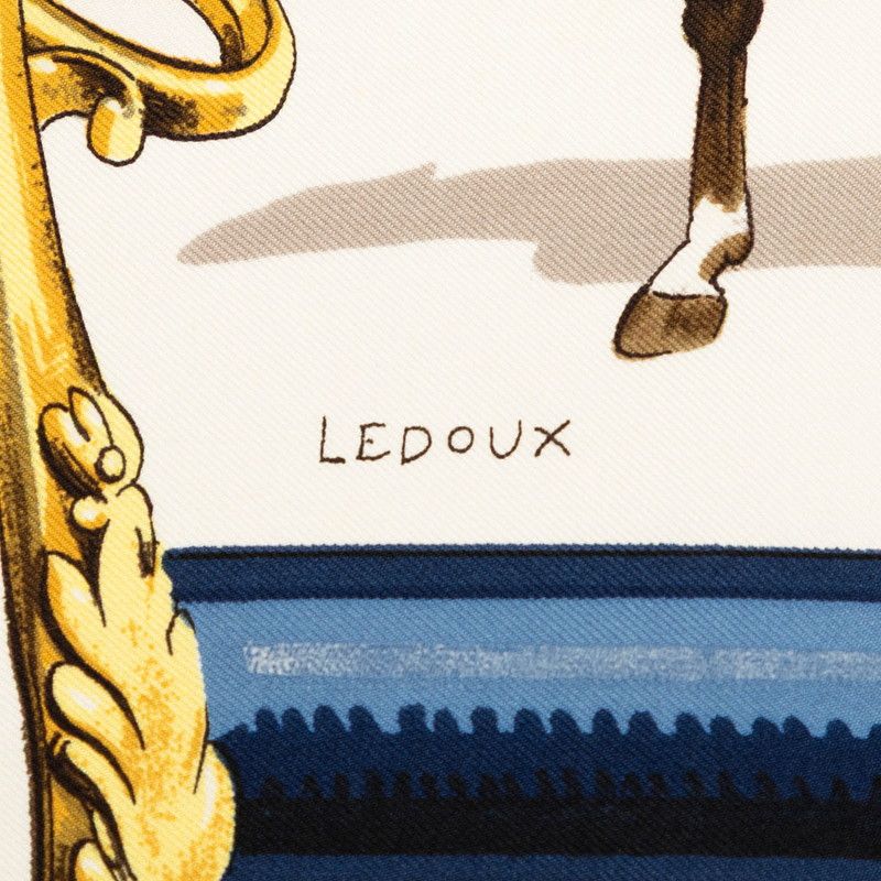 Hermes Carre 90 Equipages Carriage Scarf Navy Multicolor Silk — view 6