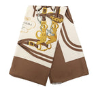 Hermes Carre 90 Bride de Gala Ceremonial Bridle Scarf Brown White Yellow Silk — view 2