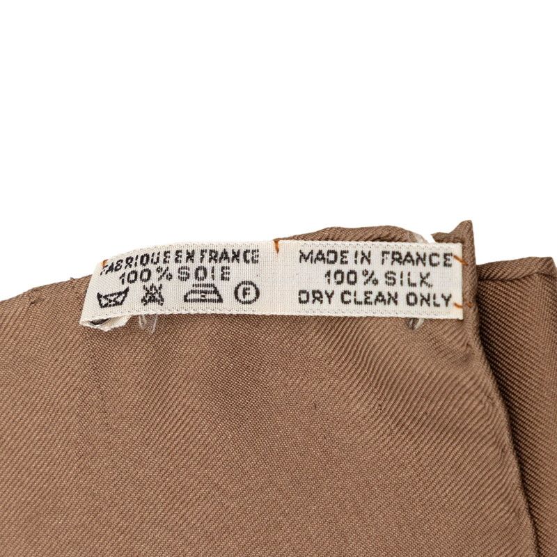 Hermes Carre 90 Bride de Gala Ceremonial Bridle Scarf Brown White Yellow Silk — view 8