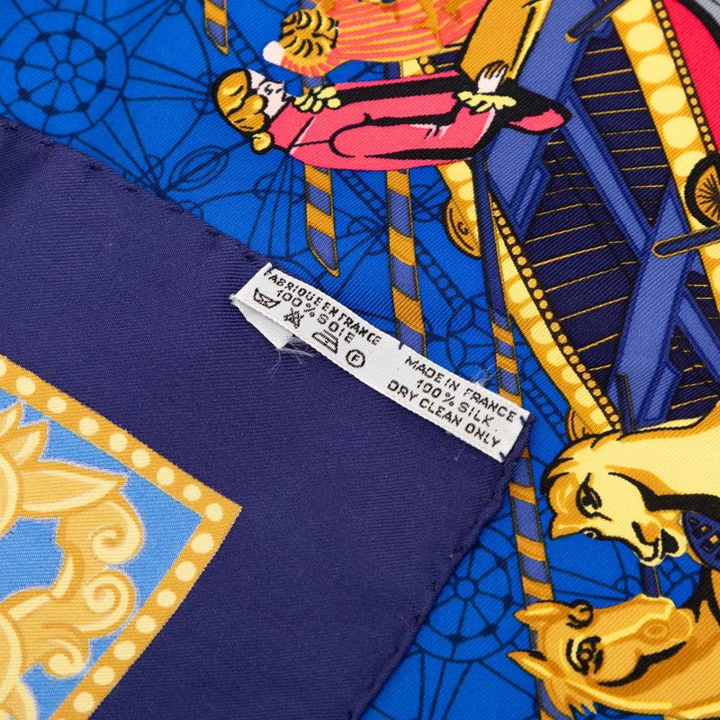 Hermes Carre 90 les Bissone de Venise Venice Sailor Scarf Navy Blue Multi Color — view 9