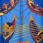 Hermes Carre 90 les Bissone de Venise Venice Sailor Scarf Navy Blue Multi Color — view 3