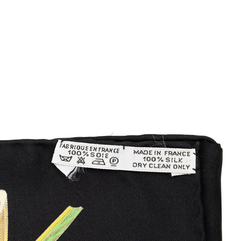 Hermes Carre 90 Jardin Creole Cles Or's Paradise Scarf Black Multicolor Silk — view 8