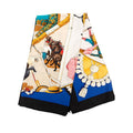 Hermes Carre 90 Plaza de Toros Bullring Scarf Black Blue Multi Color Silk