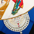 Hermes Carre 90 Plaza de Toros Bullring Scarf Black Blue Multi Color Silk — view 3