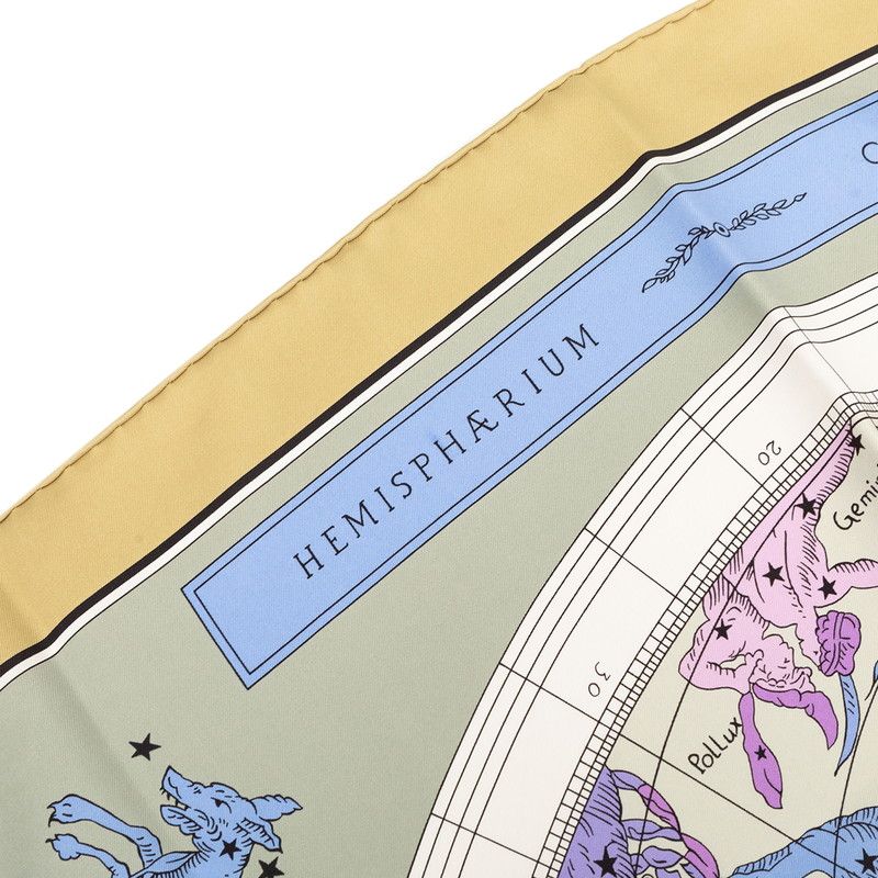 Hermes Carre 90 Hemisphere Coeli Boreale Constellation Scarf Beige Multi Color — view 7
