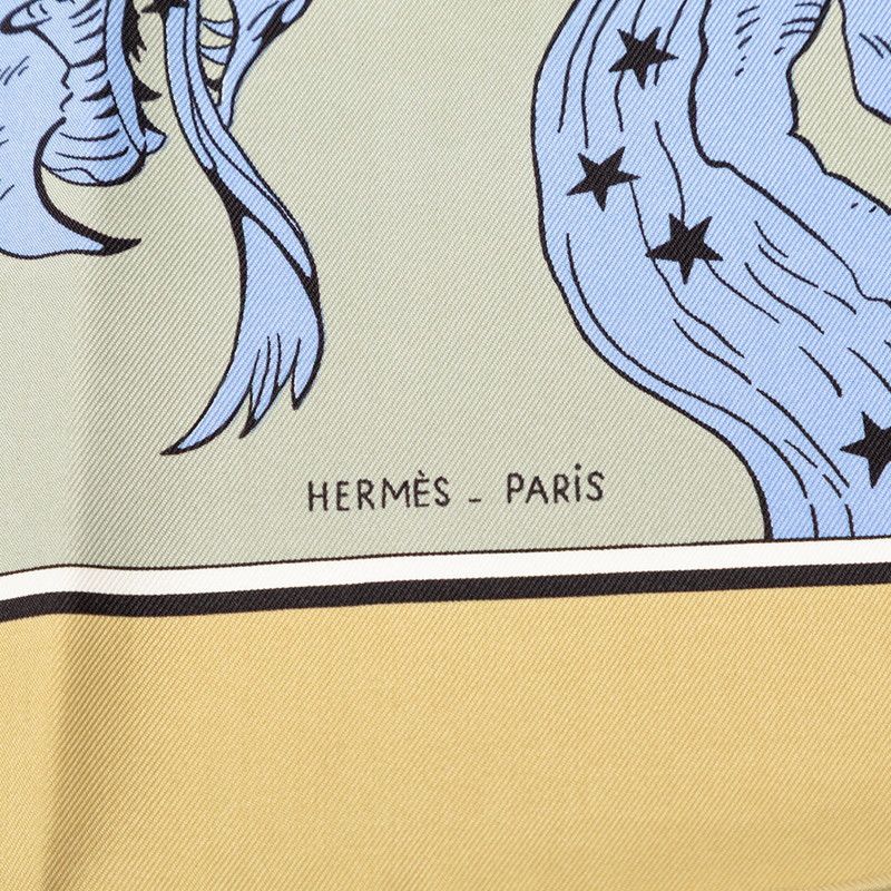 Hermes Carre 90 Hemisphere Coeli Boreale Constellation Scarf Beige Multi Color — view 9