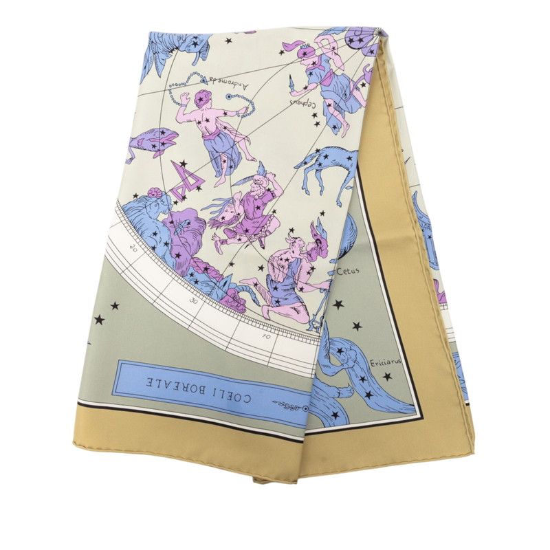 Hermes Carre 90 Hemisphere Coeli Boreale Constellation Scarf Beige Multi Color — view 2