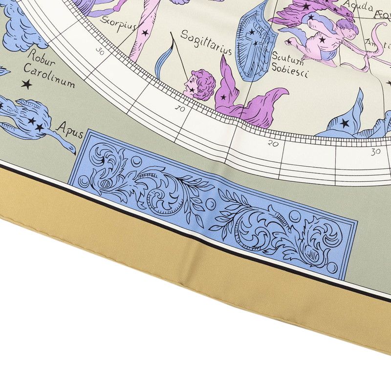 Hermes Carre 90 Hemisphere Coeli Boreale Constellation Scarf Beige Multi Color — view 4