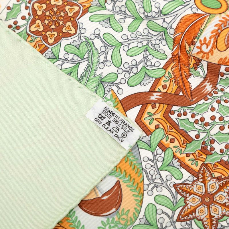 Hermes Axis Mundi Center of the World Scarf Green Multicolor Silk — view 8