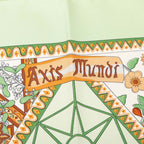 Hermes Axis Mundi Center of the World Scarf Green Multicolor Silk — view 6