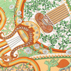 Hermes Axis Mundi Center of the World Scarf Green Multicolor Silk — view 5