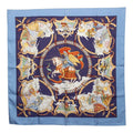 Hermes Carre 90 Cavaliers Des Nuages Cloud Knight Scarf Blue Multicolor Silk