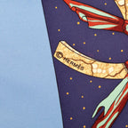 Hermes Carre 90 Cavaliers Des Nuages Cloud Knight Scarf Blue Multicolor Silk — view 7