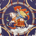 Hermes Carre 90 Cavaliers Des Nuages Cloud Knight Scarf Blue Multicolor Silk — view 3