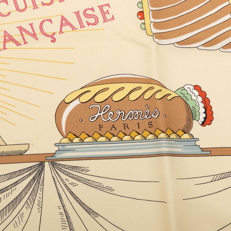 Hermes Carre 90 a la Gloire de la Cuisine Francaise Celebrating French Scarf — view 5