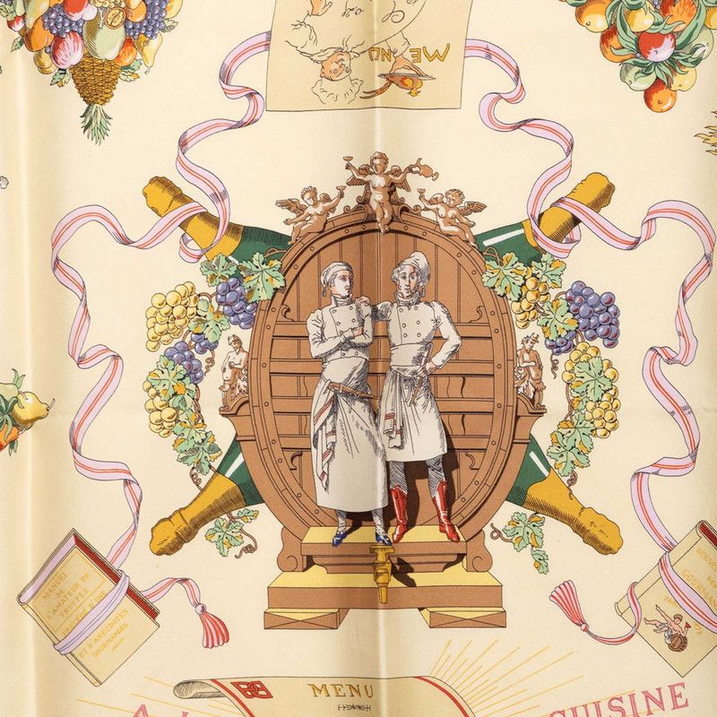 Hermes Carre 90 a la Gloire de la Cuisine Francaise Celebrating French Scarf — view 3