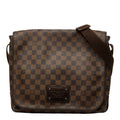 Louis Vuitton Damier Brooklyn MM Crossbody Shoulder Bag Brown Leather