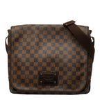 Louis Vuitton Damier Brooklyn MM Crossbody Shoulder Bag Brown Leather
