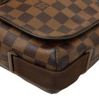 Louis Vuitton Damier Brooklyn MM Crossbody Shoulder Bag Brown Leather — view 4