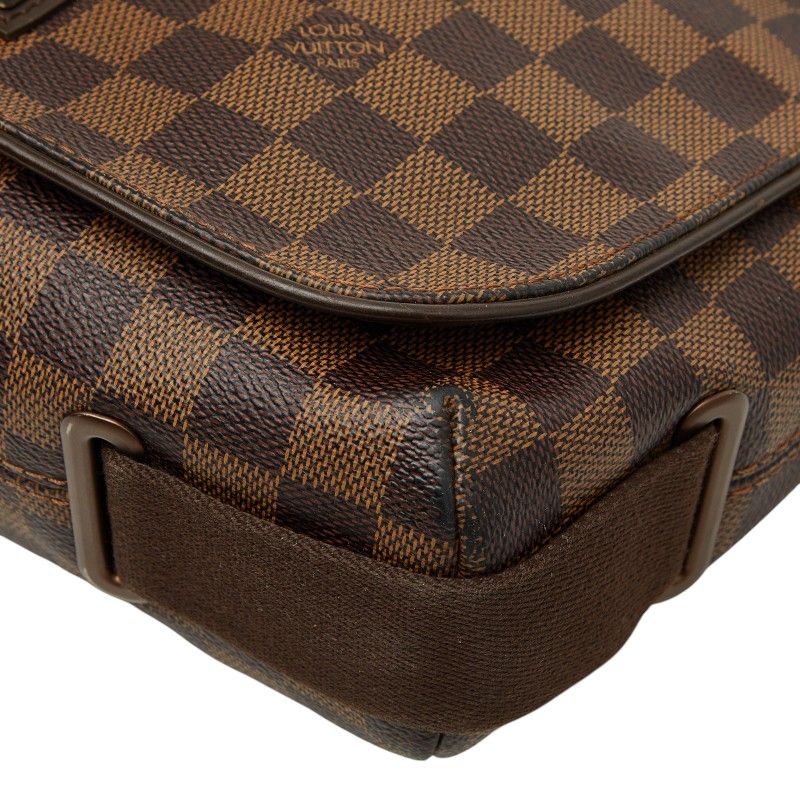 Louis Vuitton Damier Brooklyn MM Crossbody Shoulder Bag Brown Leather — view 4