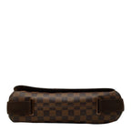 Louis Vuitton Damier Brooklyn MM Crossbody Shoulder Bag Brown Leather — view 3