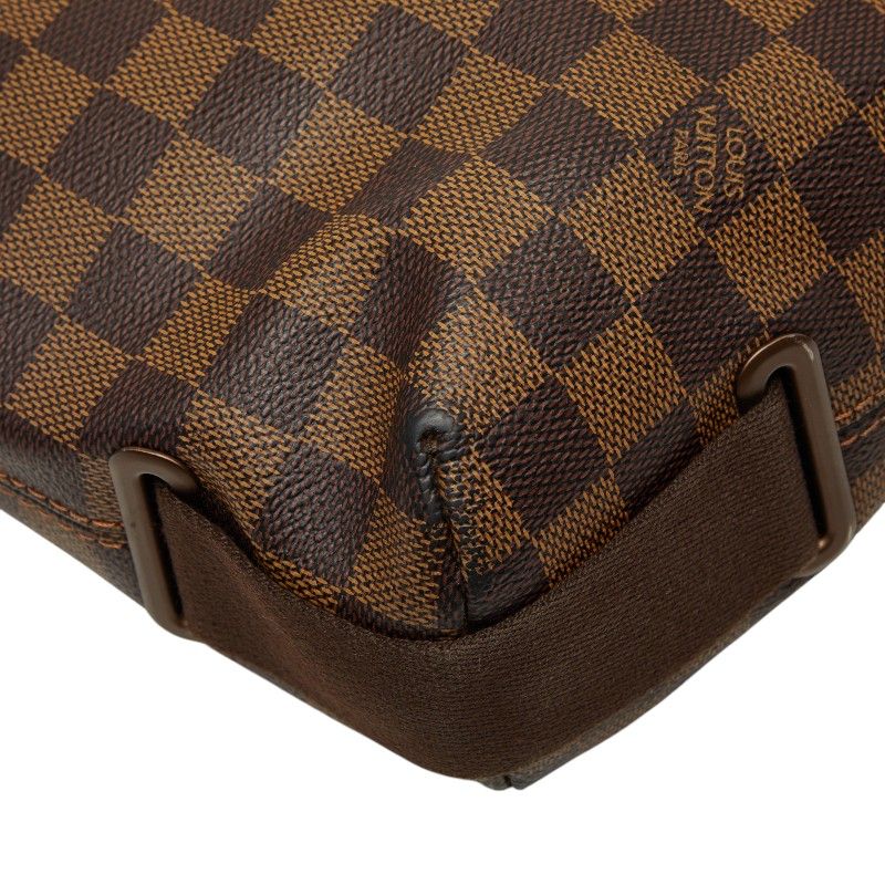 Louis Vuitton Damier Brooklyn MM Crossbody Shoulder Bag Brown Leather — view 7