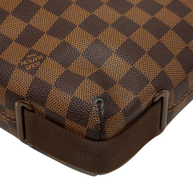 Louis Vuitton Damier Brooklyn MM Crossbody Shoulder Bag Brown Leather — view 6