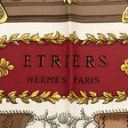 Hermes Carre 90 Etriers Armor Horse Gear Scarf Red White Multi Silk — view 7