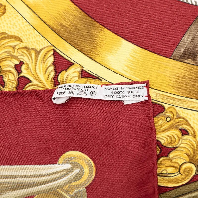 Hermes Carre 90 Etriers Armor Horse Gear Scarf Red White Multi Silk — view 9